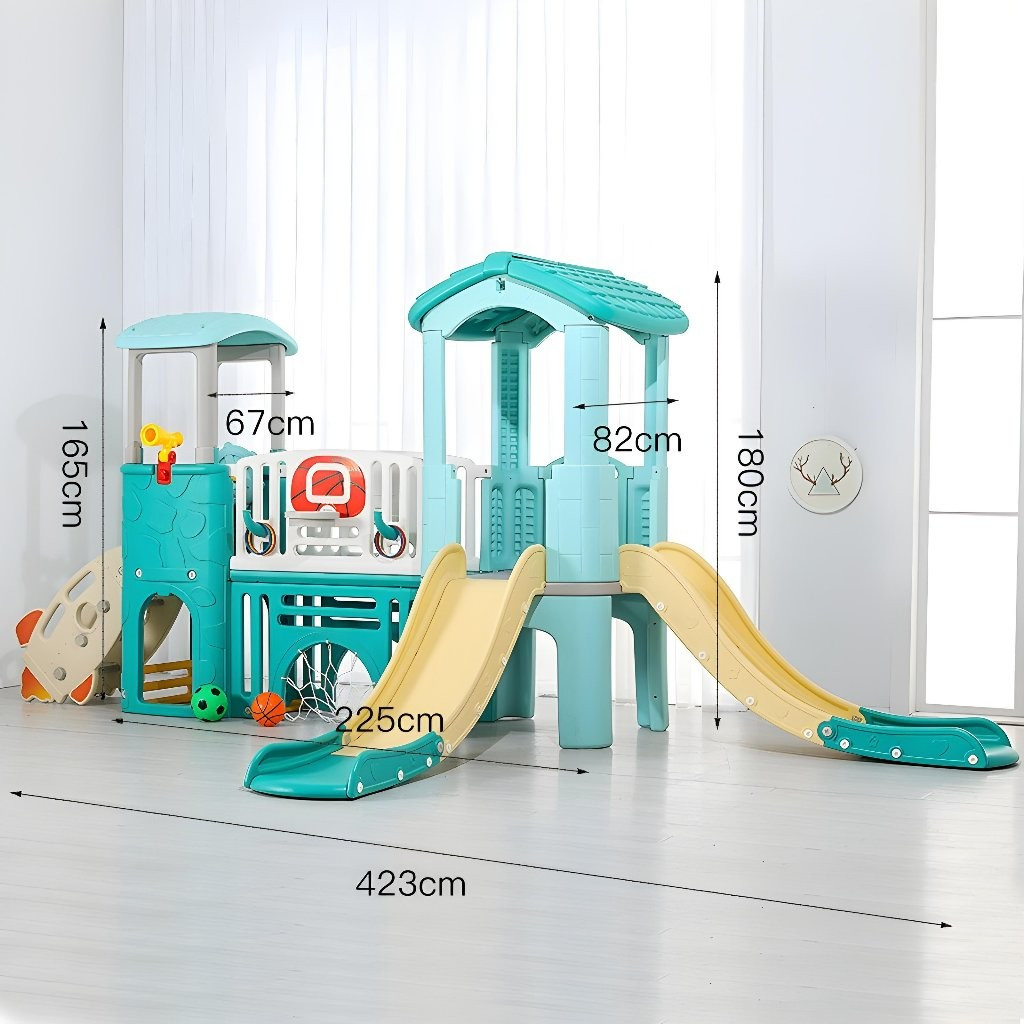 Playground Anak MOLION TOYS H2303 –Perosotan & Terowongan Roket, Mainan Rumah-Rumahan Indoor Outdoor