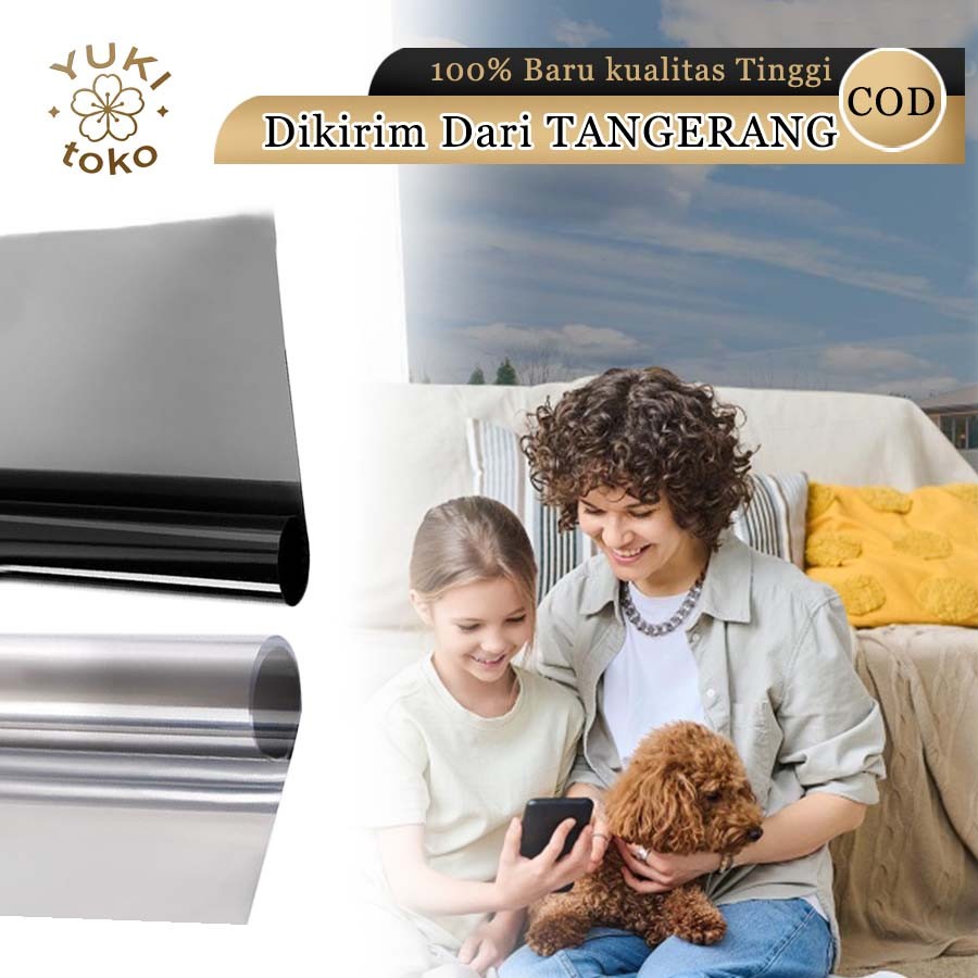 Stiker Kaca Film One Way Mirror Silver Hitam Anti Panas Sticker Kaca Film Cermin Jendela Mobil Rumah