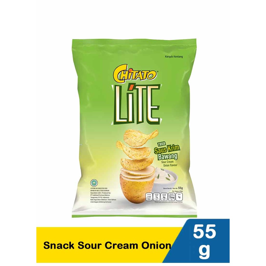 CHITATO LITE SNACK POTATO SOURCREAM ONION 68g