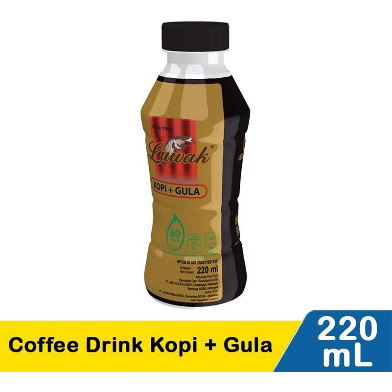 LUWAK COFFEE DRINK KOPI + GULA 220mL