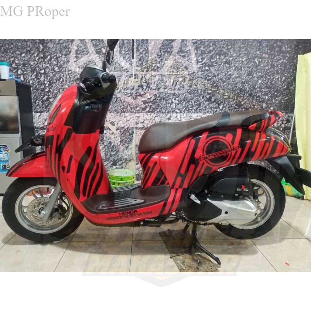 Stiker Striping Decal Scoopy 2021 2020 2022 motor scoopy Scopy Full Body Motif Garis Garis Warna Mer