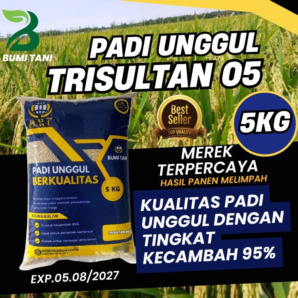 MIRAL_SHOP Benih Padi Tri Sultan 05 Kemasan 5 Kg