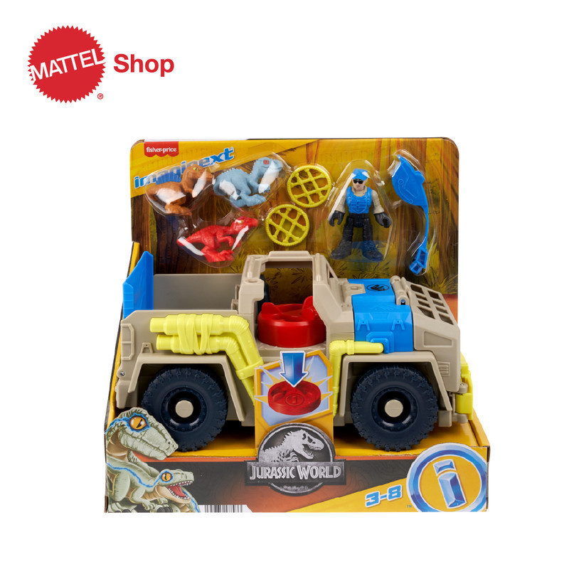 BIG SALE BERMUTU TERBAIK- Imaginext Jurassic World Track & Transport Dino Truck Vehicle & Figure Set