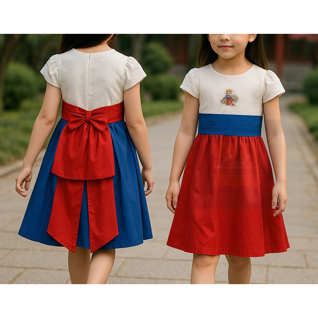 Dress Anak Perempuan Import Brukat Rok Satin Premium