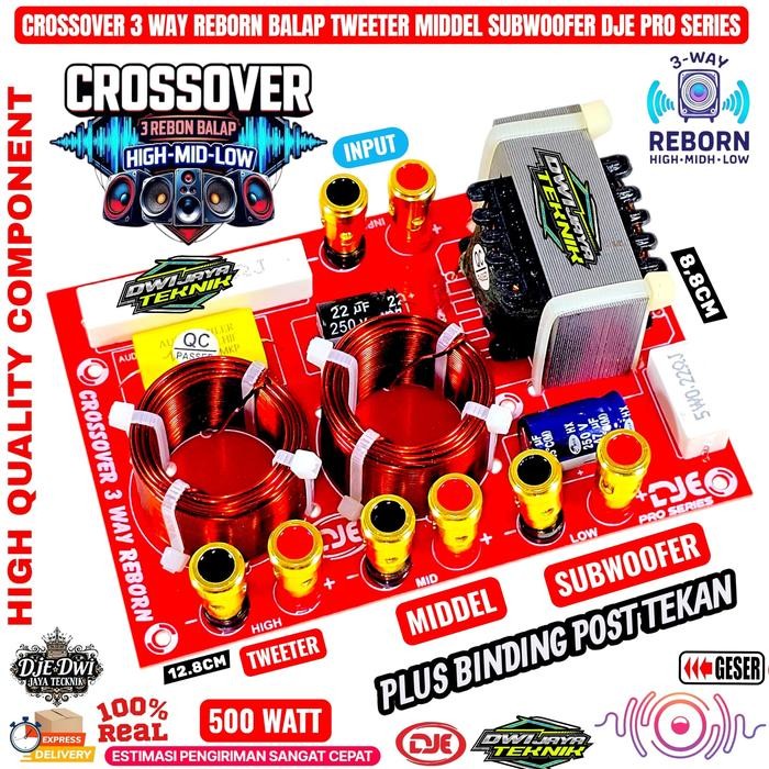 KIT Crossover Pasif 3WAY Balap TWEETER MIDDEL SUBWOOFER DJE PRO SERIES Plus Binding Post  CVJA