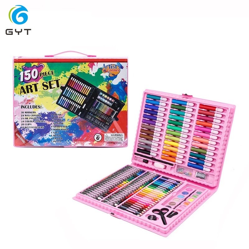 GYT Set pena cat 150 anak kuas cat air krayon lilin tongkat alat lukis set perlengkapan sekolah tk l