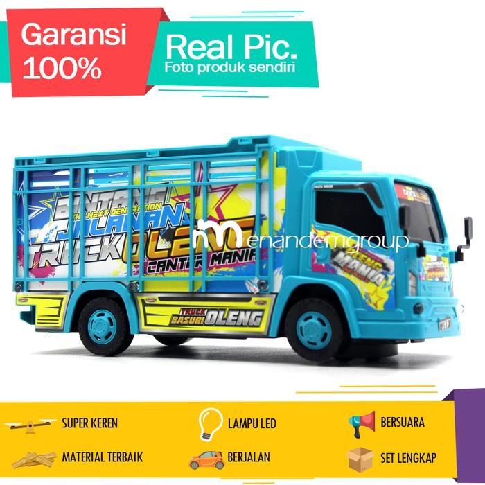 Manan Mobil Mobilan Truk Oleng Fuso Basuri Engkel Angkut Barang Berjalan Bersuara LED by Summerstore