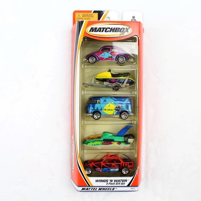 MATCHBOX 5 GIFT PACK WINGS 'n WATER VW BUS BEETLE JET SKI DUNE BUGGY AMBC[B]-86 ANS99