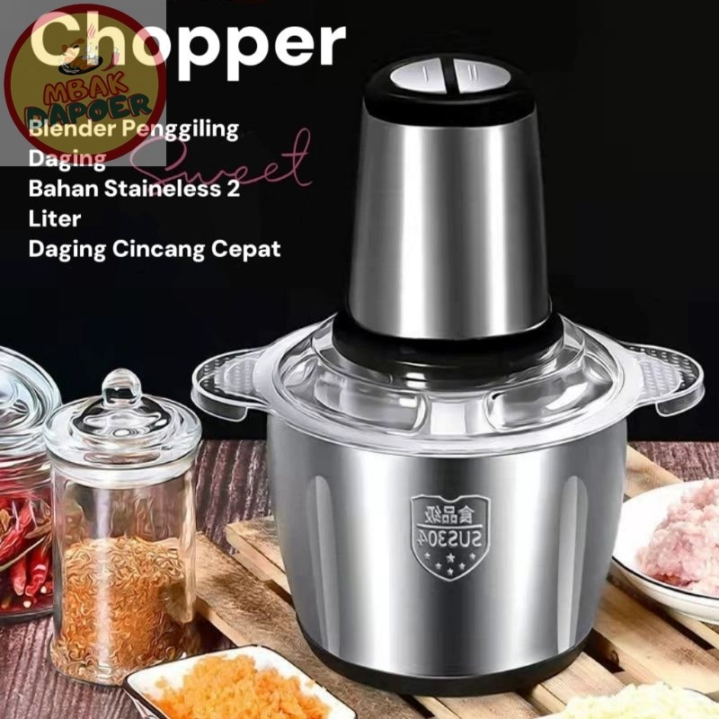 COD Blender Penggiling Daging Serbaguna/ Chopper Stainless 2LT Penggiling Daging Multifungsi SX-685