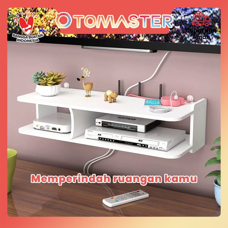TOMASTER Rak Set-Top Kotak Dinding TV Ruang Tamu Bebas Pukulan Kotak Penyimpanan Router Hiasan Dindi