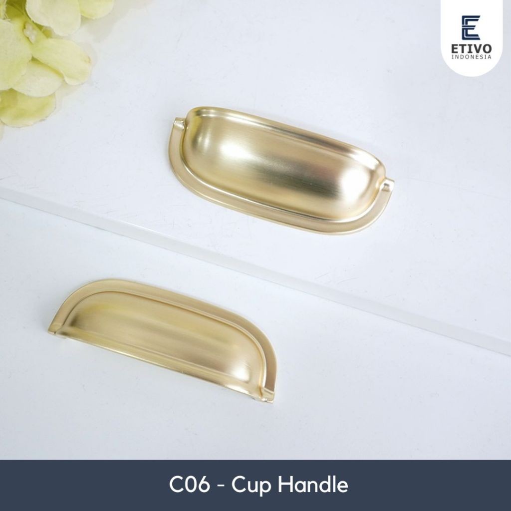 DISKON TERLARIS~[Accessoris Dapur] C06 Round Cup Handle | Tarikan Pintu Laci Tangkup Bundar Klasik