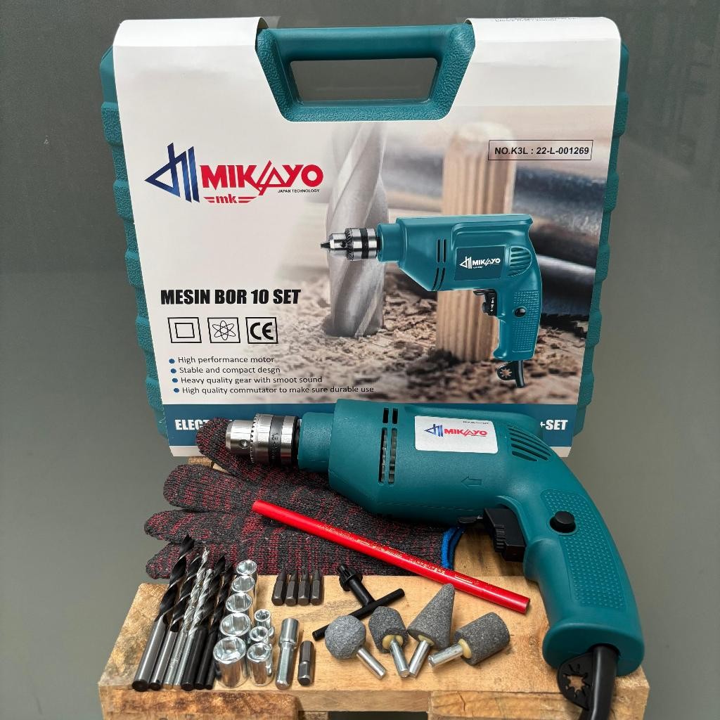 PpMO -   MESIN BOR 10MM SET  KOPER MATA BOR MAKITA