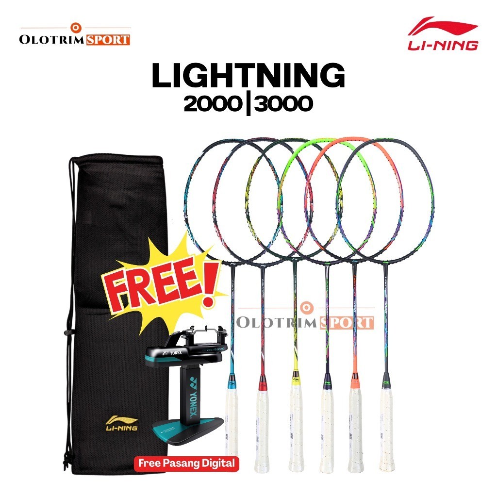 Raket badminton LINING LIGHTNING 2000 3000 ORI LINING