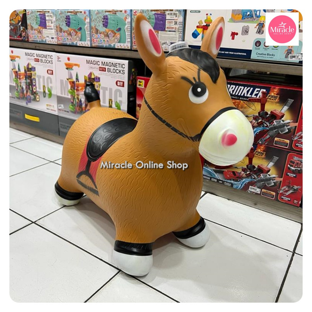 MAINAN ANIMAL JUMPING /KUDA KARET TEBAL / ODONG ODONG KARET MUSIK / BINATANG KARET DUDUK NEW