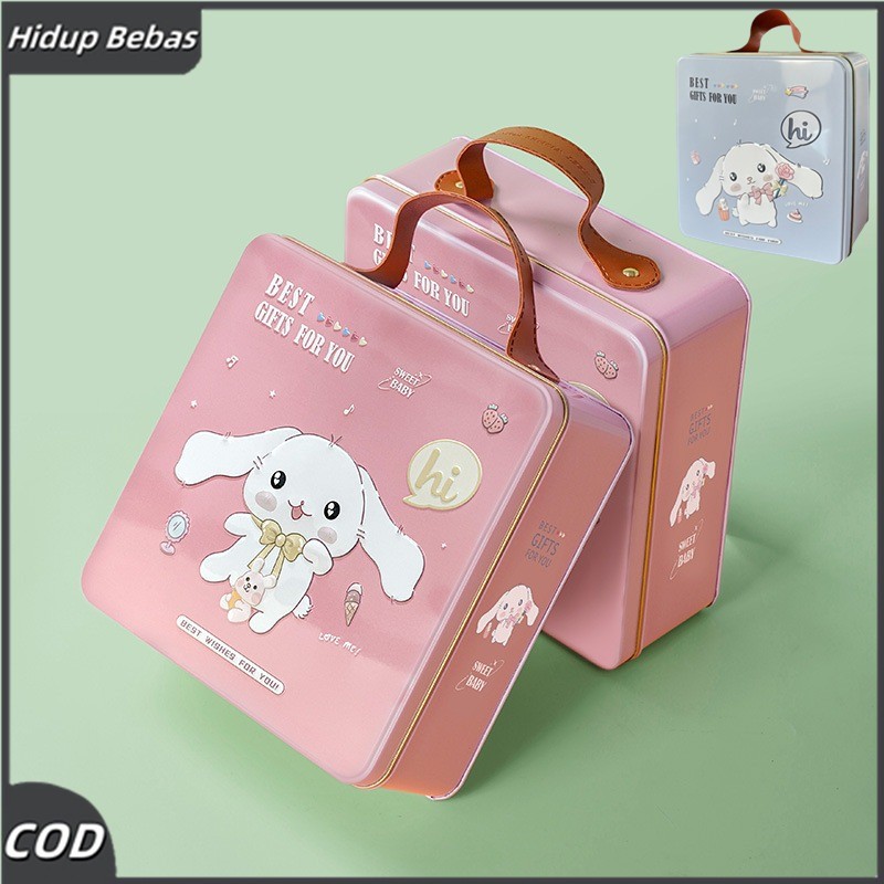 21x21x8cm Souvenir Box Kaleng Dengan Pegangan Besar Kaleng Kotak Box Souvenir Teapai Kaleng Biskuit 