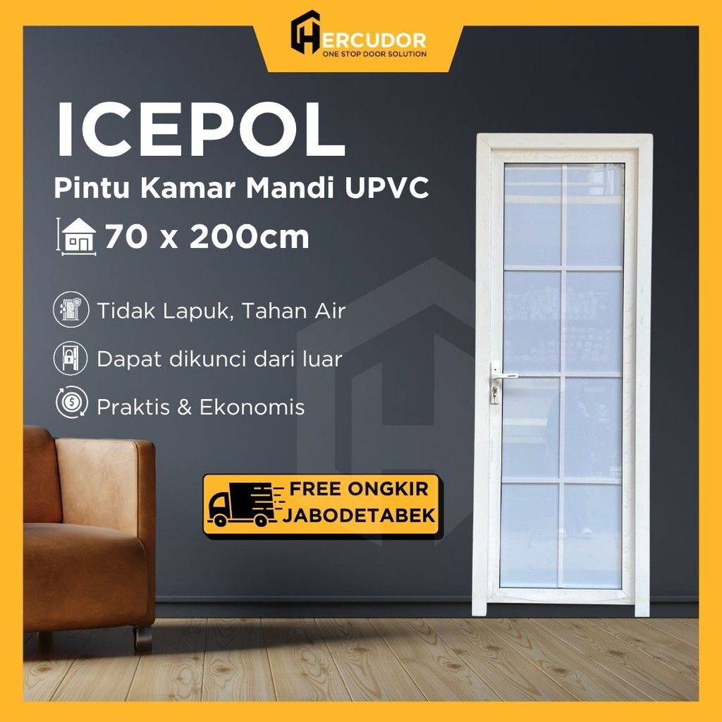 Pintu Kamar Mandi Aluminium PREMIUM - ICEPOL ALU LUX