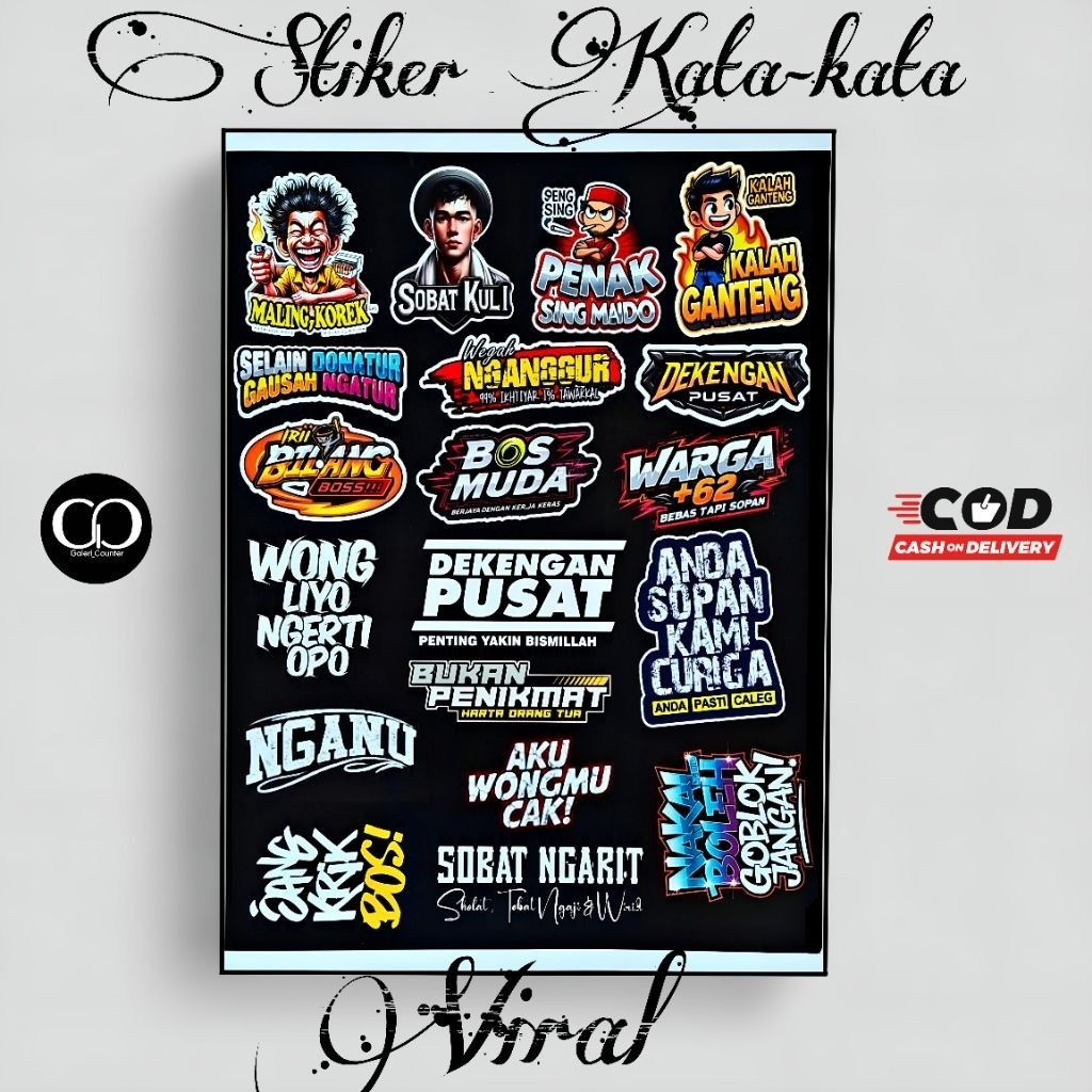 PAKET 35 STIKER KATA KATA UNIK LUCU Stiker Motor