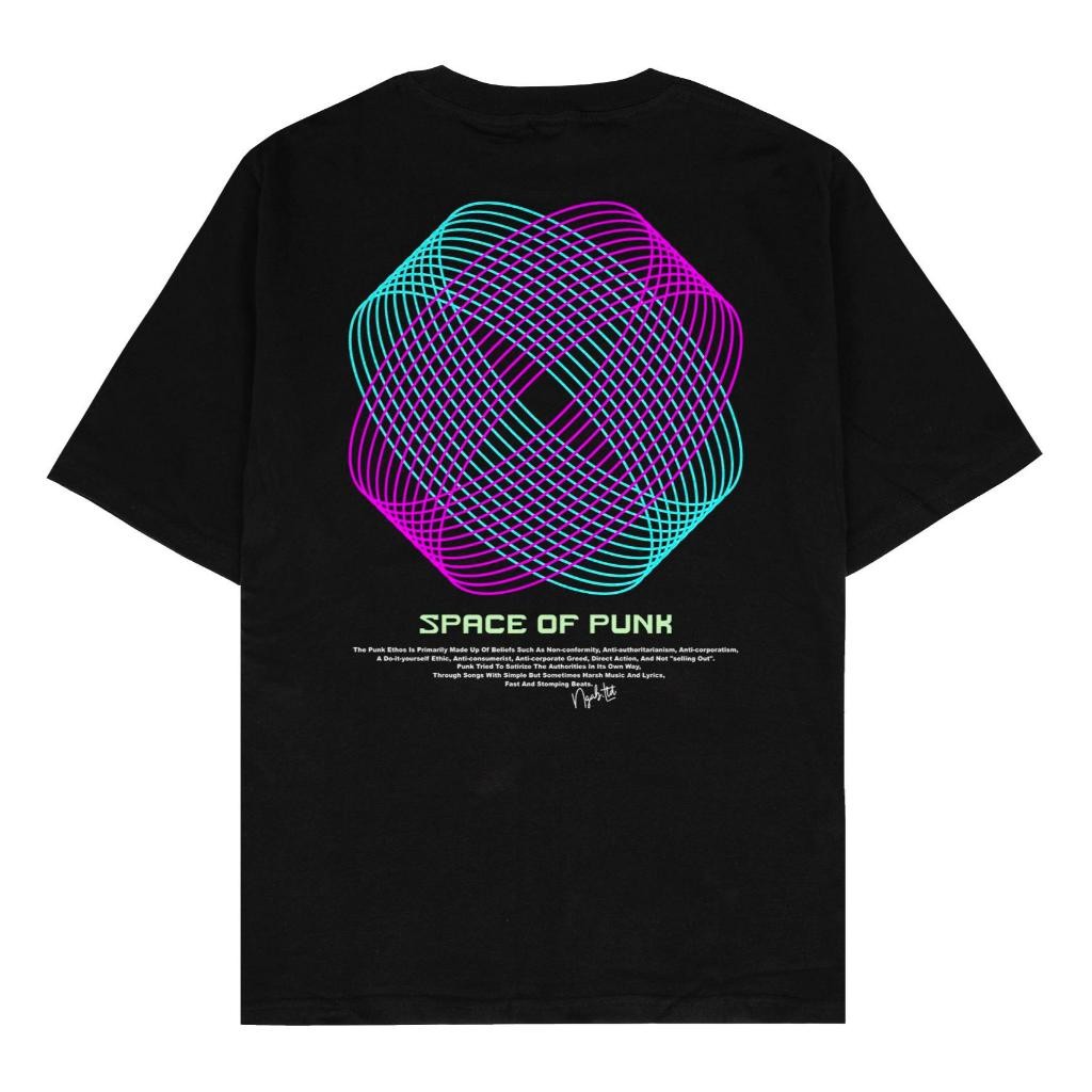 (COD) Ngab Kaos Baju Dewasa Sablon Glow In The Dark Space of Punk Hitam NB134 Unisex Cotton Combed 2