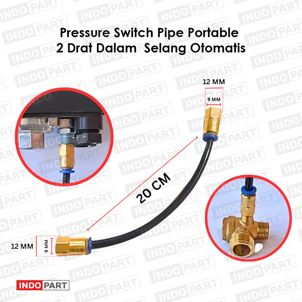 Pipa Otomatis Kompresor Angin Portable Drat Dalam Drat Dalam 1/8 Inch