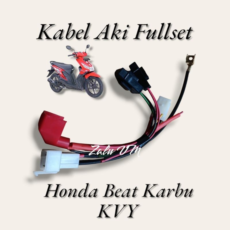 Kabel Accu Aki Honda Beat Karbu KVY Set Soket Bendik Stater Rumah Sikring-Kabel Aki Honda Beat Karbu