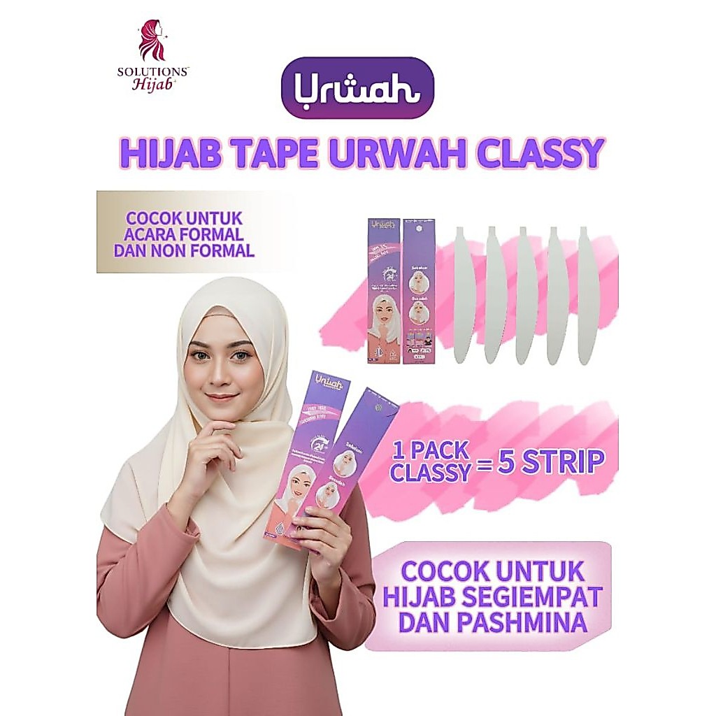 SOLUSI HIJAB - Hijab Shaper Tape URWAH - CLASSY | Hijab Tegak Paripurna