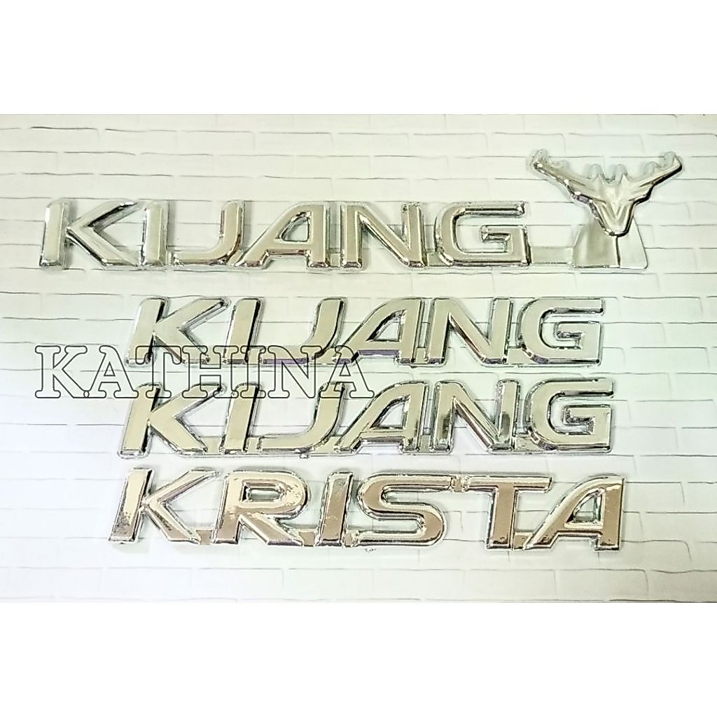 Emblem Set Logo Kijang Krista Kijang Tanduk Chrome