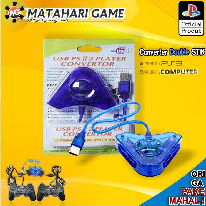 Converter Konverter USB 2 Slot Stik Stick PS2 ke PS3/PC/LAPTOP