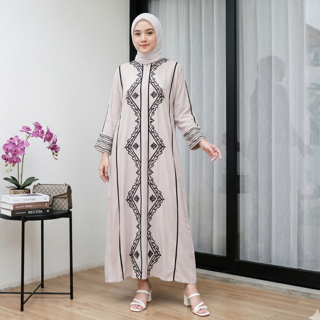 Ellarisse Abaya Laluna Gamis Rayon Jumbo Syari Ld 130