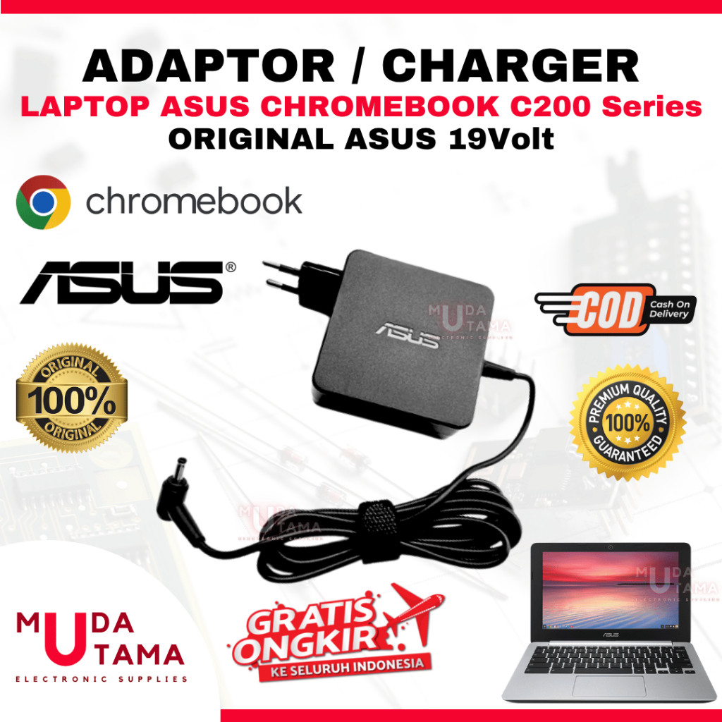 Adaptor Charger Laptop ASUS Chromebook C200 Series C200M C200MA - Adaptor Laptop ASUS Chromebook C20