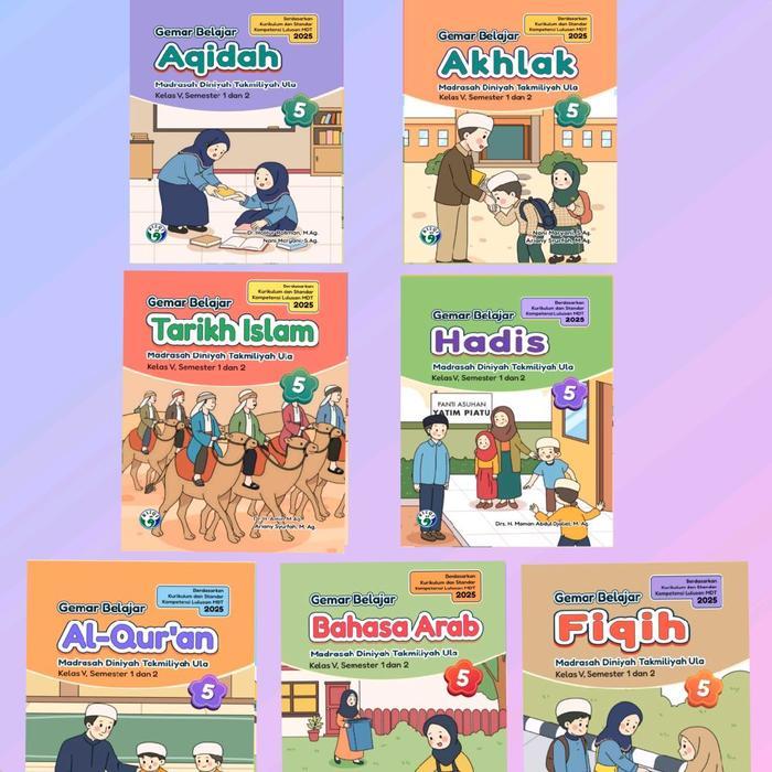Buku PAKET MDTA & MDTU KELAS 5 Madrasah Diniyah Takmiliyah Ula KURIKULUM 2025 - 7 MATA PELAJARAN