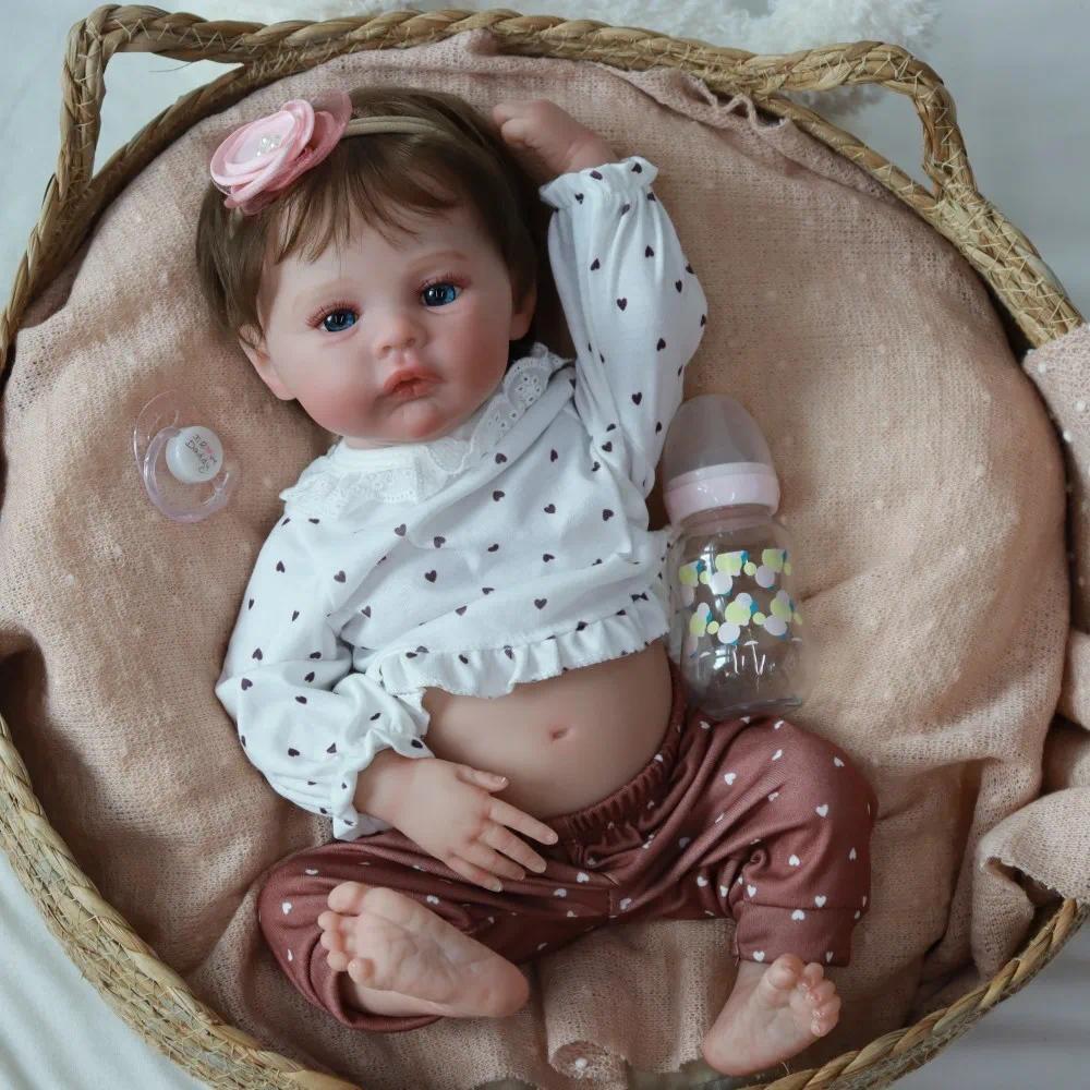 48cm Reborn Baby Real Doll Full Body Silicone Vinyl Bebe Girl Already Finished Painted Realistic Ali