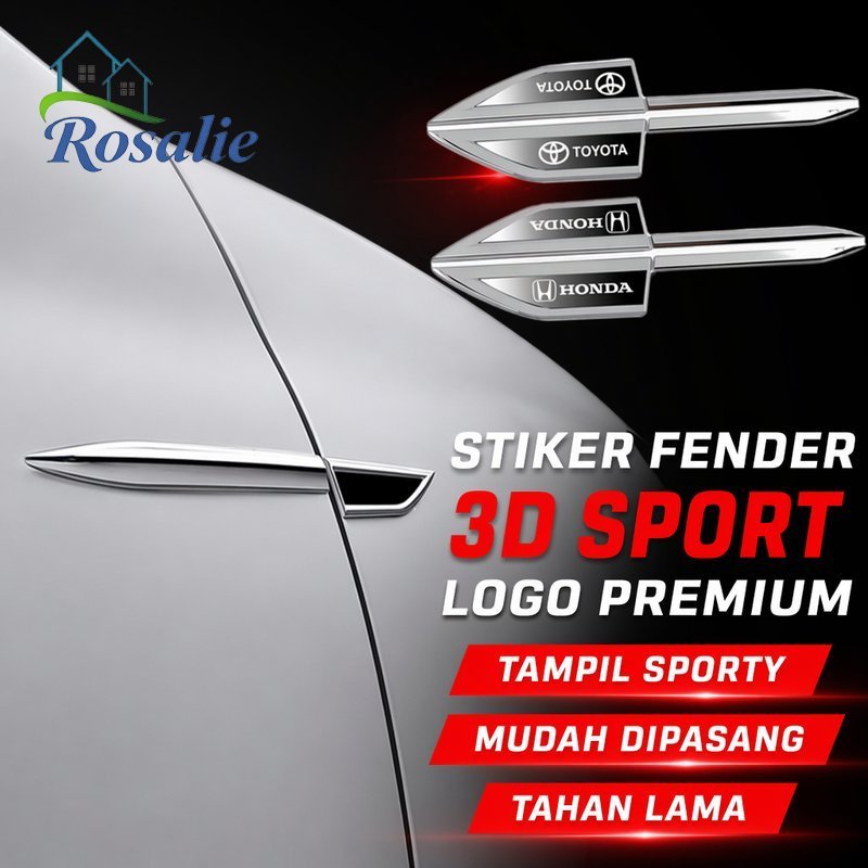 Stiker Fender Mobil 3D Logo Sport Premium Emblem Spatbor Tahan Lama Mudah Pasang Untuk Sedan