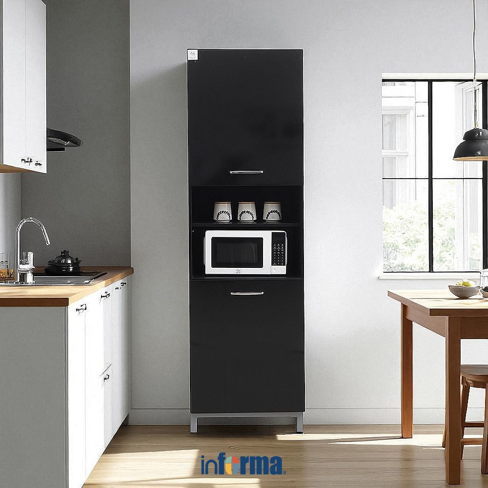 Informa Denver Kabinet Dapur 60x60x200 cm - Hitam Lemari Dapur Kabinet Pantry Rak Kitchen Set Storag