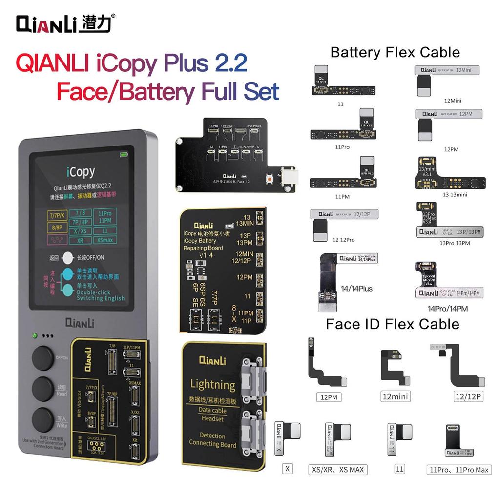 Qianli ICopy Plus 2.2 LCD Digital Compiler Battery Board untuk Perbaikan IPhone X XR XSMAX 11 12 13 