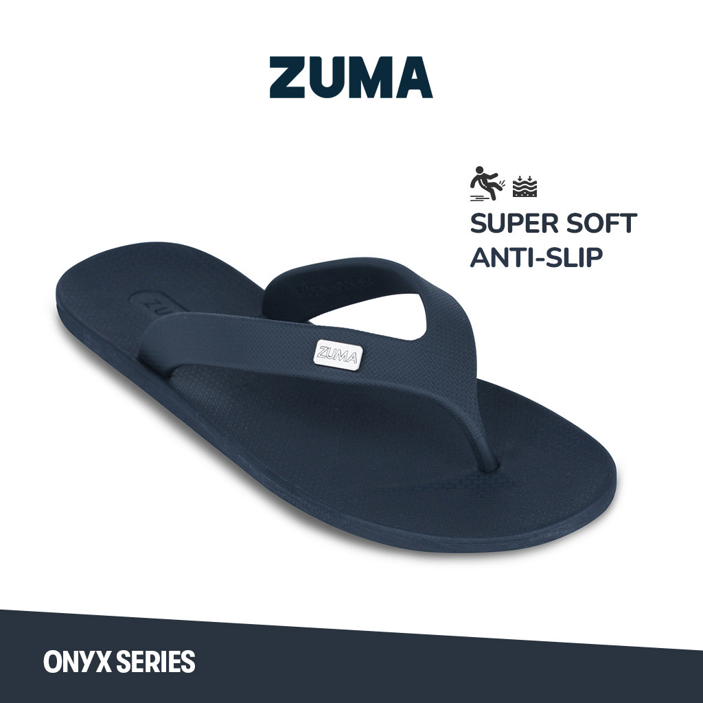 Zuma Men Onyx Navy Sandal Jepit Pria Karet Empuk Kekinian Anti Slip