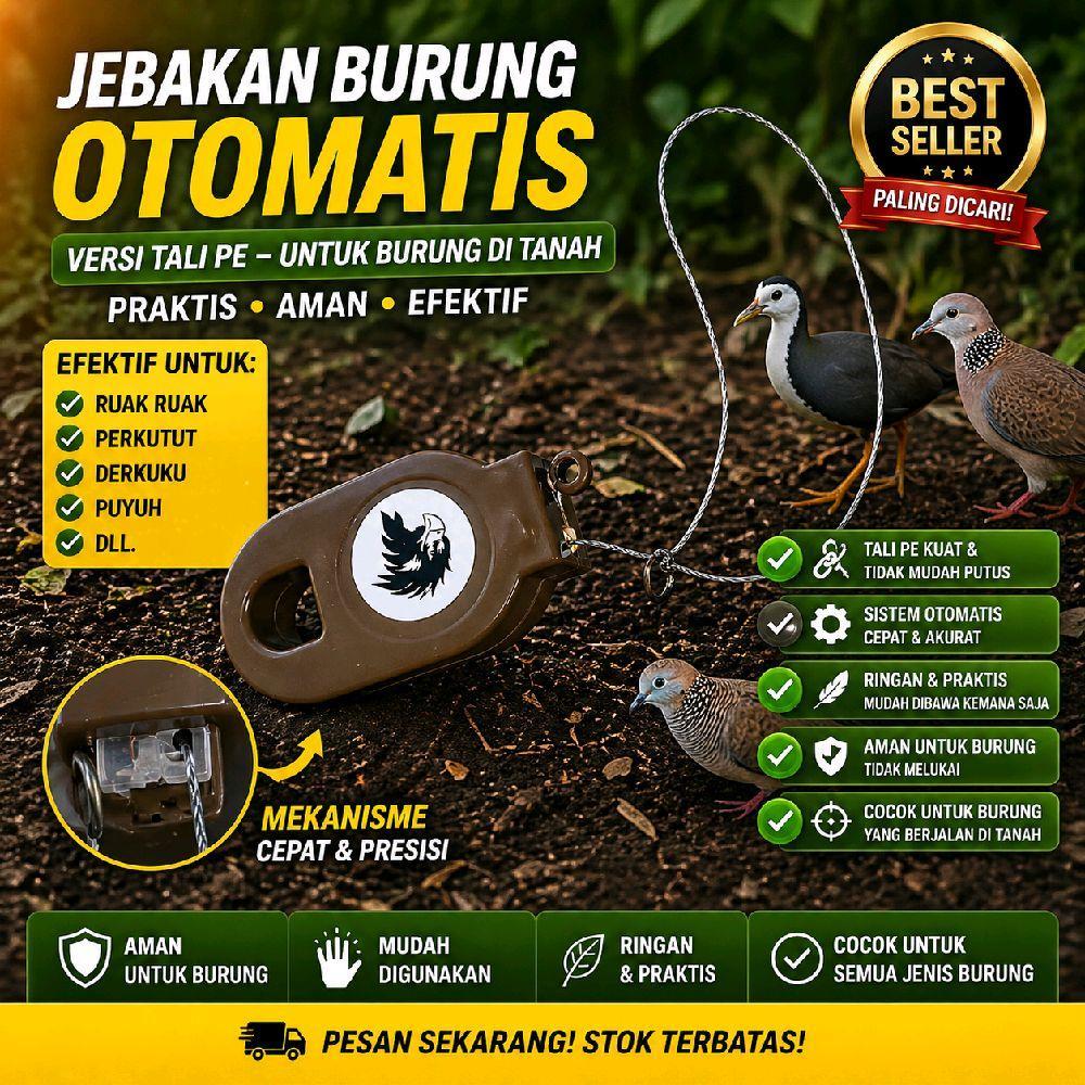 Perangkap Jebakan Jerat Burung Ayam Alas Biawak Otomatis Anti Lepas Kuat Tali Kawat Seling Desain Lo