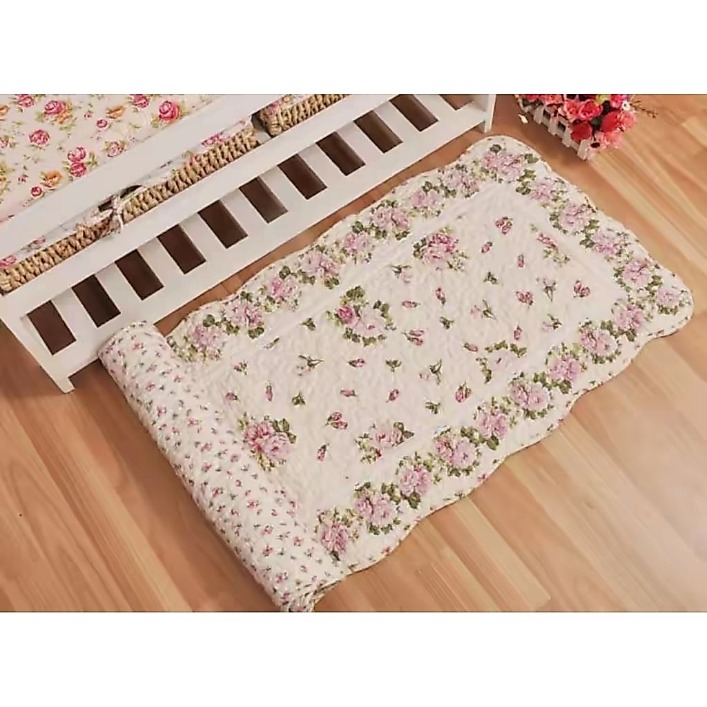 Karpet Katun Shabby Chic Premium / Alas Sofa Quilted Floral Anti-Slip