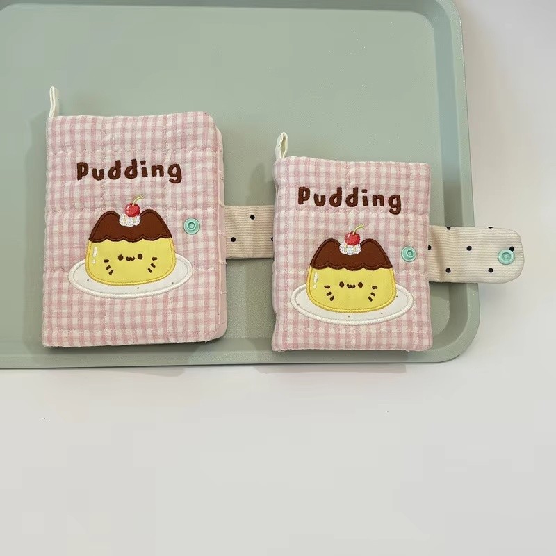

M5A6A7 loose leaf notebook Handbook Bookcase Cute Pudding Book Robe Quilted cotton style Soft and fluffy cloth book cover