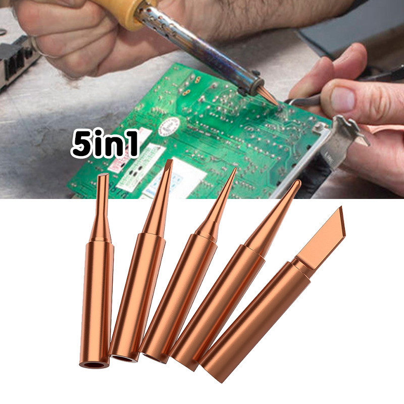 5 in 1 Mata Solder Tembaga Solder Tip Mata Solder Station Tool 900M - Mata Solder Station 5in1 GOLD