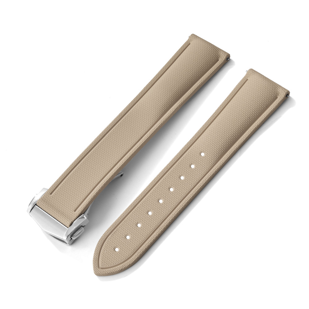 Fit For Cartier Tank Santos Omega Swatch Universal 20mm 21mm 22mm Quick Release FKM Rubber Watch Str