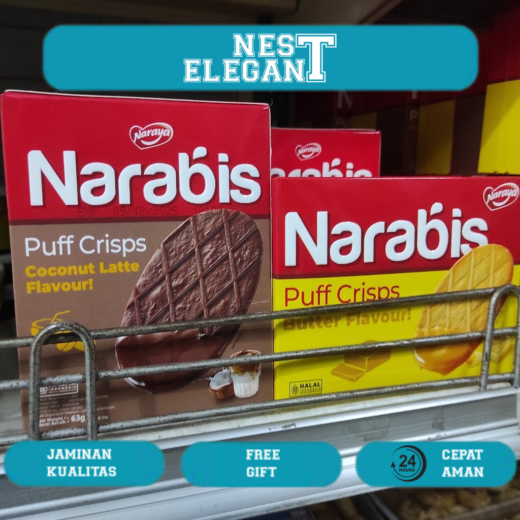 

BELI 1 GRATIS 1 Narabis Puff Crisps coconut latte & butter - Bekal sekolah - Camilan EXP Des 25