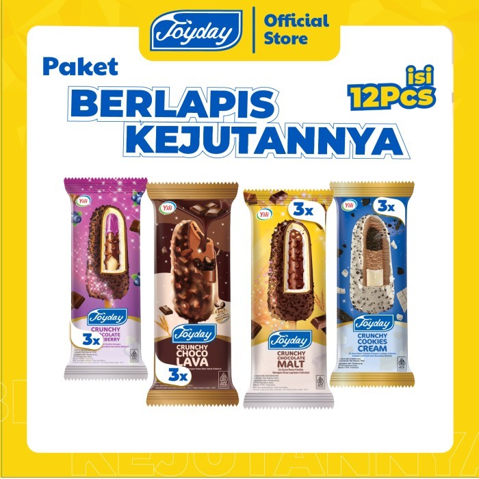 [Khusus Kalimantan] Joyday Ice Cream PAKET BERLAPIS KEJUTANNYA - Isi 12 pcs Es Krim Mix