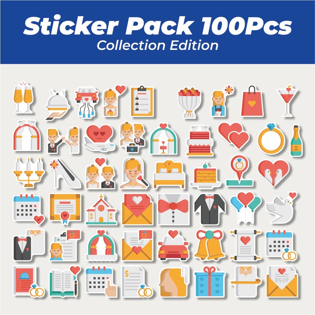 

Hot Stikeri Ikon Wedding Party [Pesta Pernikahan] Lucu Anti Air Stikers Berperekat Waterproof Sticker Decal Buat Motor Helm Buku Journal Koper Casing HP Laptop Botol Minum