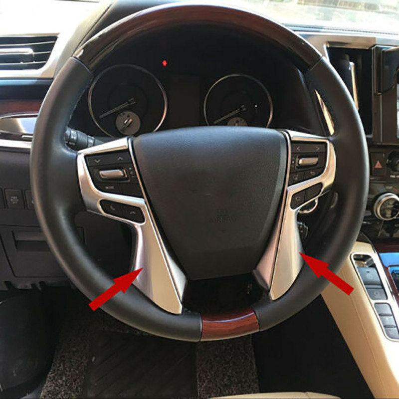 UI-For Toyota Alphard Vellfire 30 2015-2019 Car Steering Wheel Cover Trim Decor Frame Stickers Acces