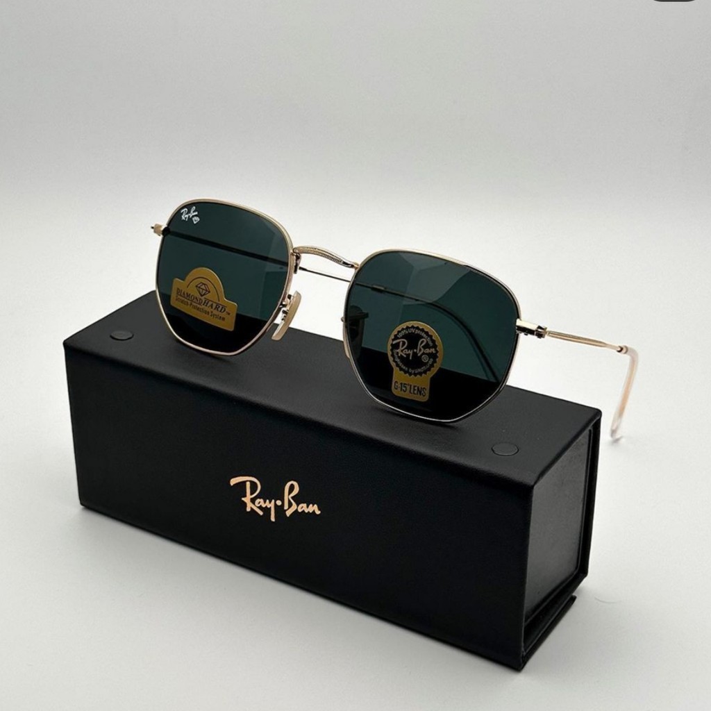 KACAMATA FASHION HEXAGONAL 3548 FRAME ASLI KACA POLARIZED ANTI UV PROTECTION FRAME TITANIUM PRIA WAN