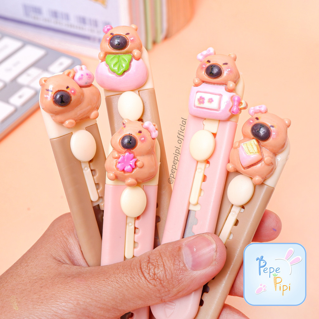 

Cutter Mini Panjang Capybara MN-1783 Pemotong Kertas Kater Karakter Lucu Small Knife Pisau Cuter