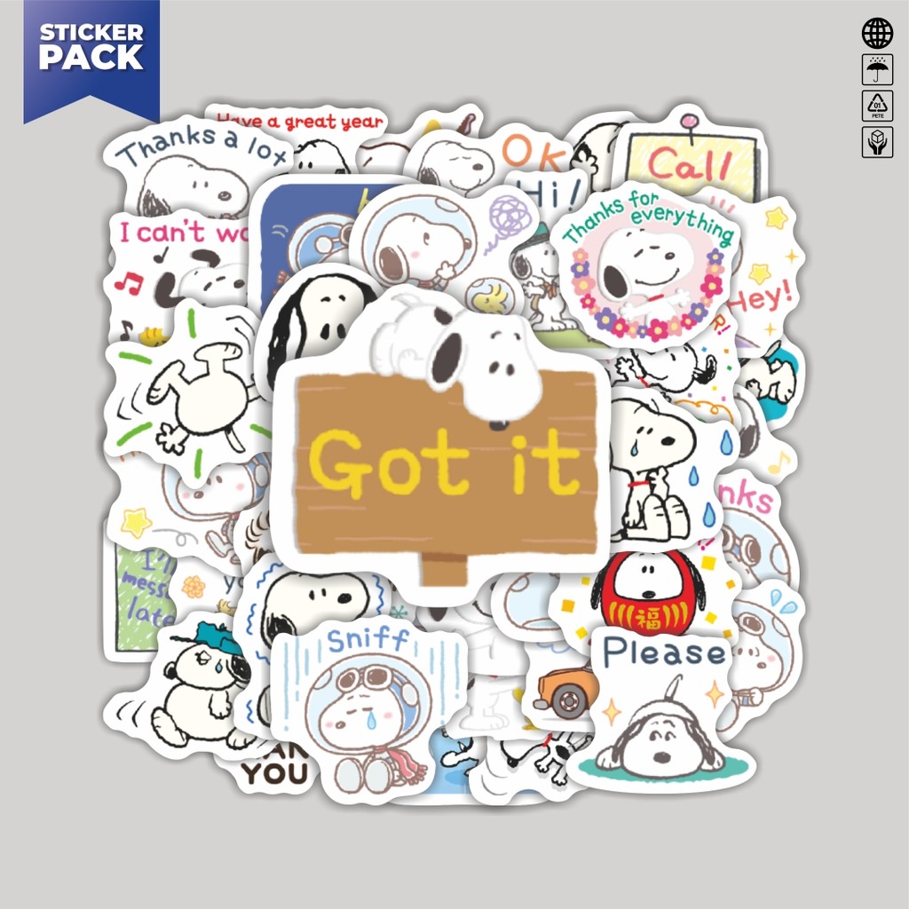 

[100PCS]Stiker Pack Stiker Kartun Snoopy V41 Aesthetic Vinyl Anti Air Dekorasi Sticker Laptop Buku Journal Koper Helm Casing HP Gitar Helm Skateboard