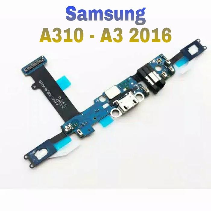 papan Conektor Charger Samsung A3 2016/A310F + Con Tc + Con HF + Mic