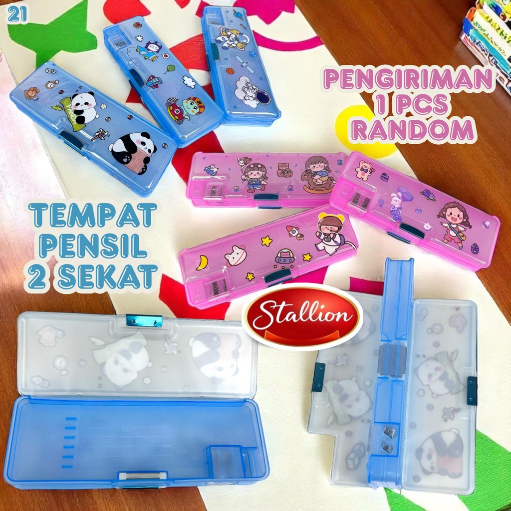 

Kotak Pensil 2 Sisi Dengan Rautan Mini Alat Tulis Multifungsi Tempat Pensil Magnet Karakter