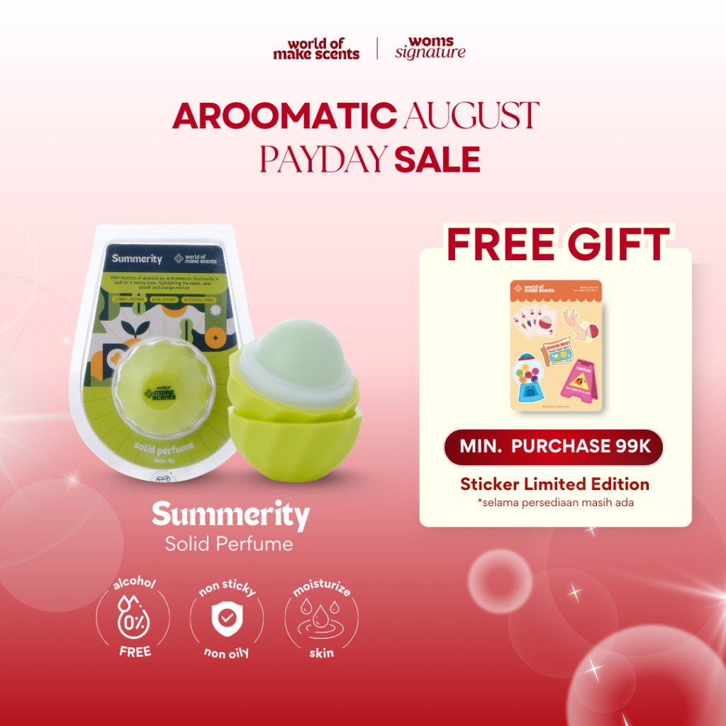 [BPOM & HALAL] WOMS World Of Make Scents - SUMMERITY Parfum Padat Unisex 8g | Solid Perfume Pria Wan